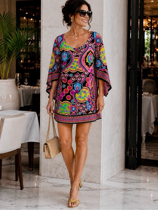 Trina Turk Dresses & Skirts - Trina Turk Colorful Dress / Cover Up Size M Resort Vacation